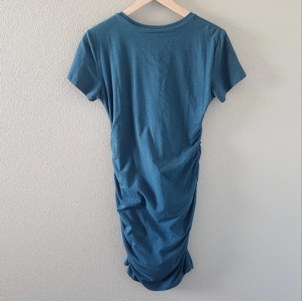 Babaton Contour Ruched Midi Dress Medium Aritzia Fitted T-Shirt Casual Summer - Picture 6 of 12